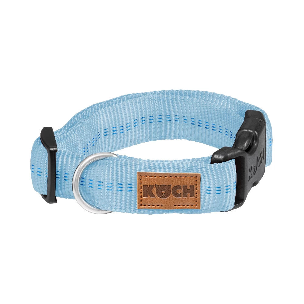 KOCH Premium Hundehalsband gepolstert hellblau mit Kennfäden #farbe_hellblau mit Kennfäden