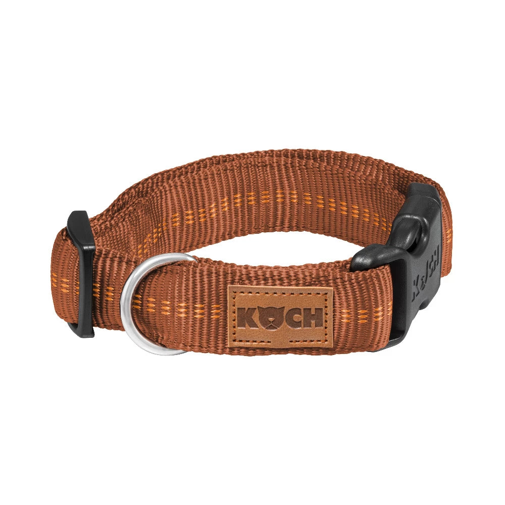 KOCH Premium Hundehalsband gepolstert kupfer mit Kennfäden #farbe_kupfer mit Kennfäden