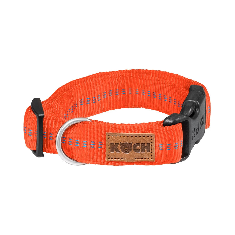 KOCH Premium Hundehalsband gepolstert leuchtorange mit Kennfäden #farbe_leuchtorange mit Kennfäden