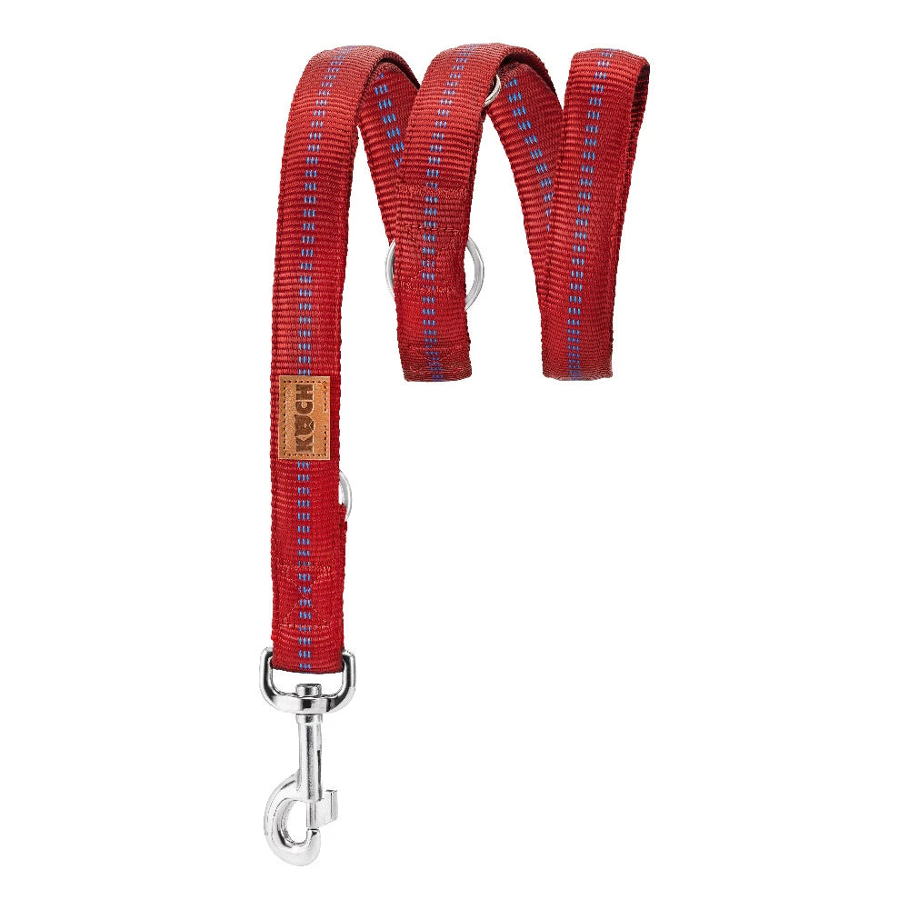 KOCH Premium Hundeleine gepolstert 2 & 3 Meter verstellbar | Kennfäden rot #farbe_rot