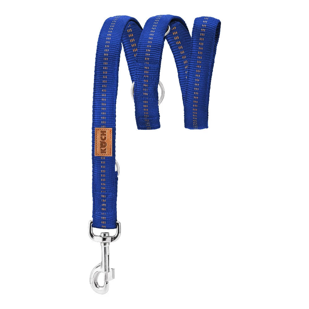 KOCH Premium Hundeleine gepolstert 2 & 3 Meter verstellbar | Kennfäden blau #farbe_blau