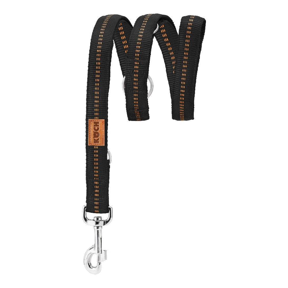 KOCH Premium Hundeleine gepolstert 2 & 3 Meter verstellbar | Kennfäden schwarz #farbe_schwarz