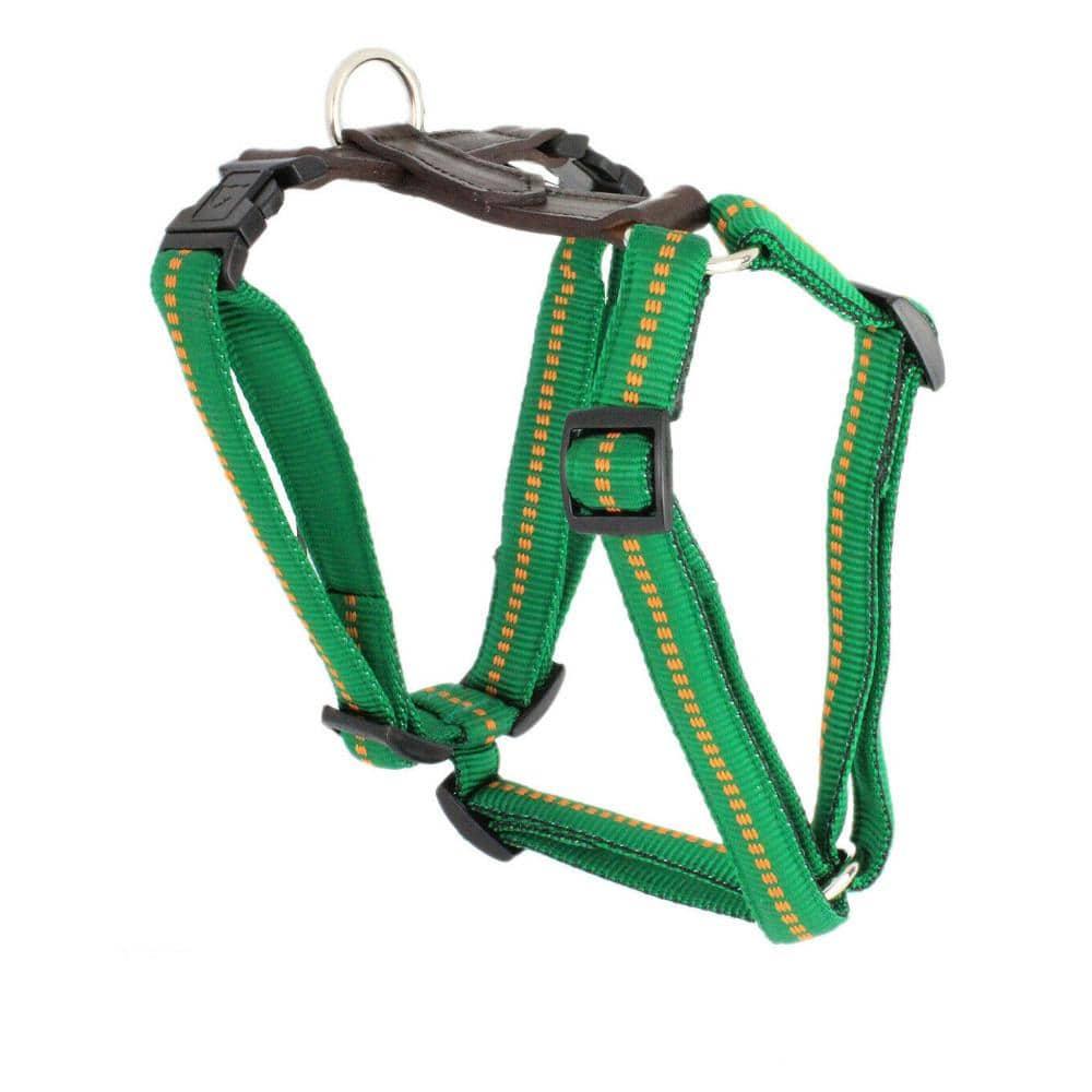 KOCH G-Adventure Hundegeschirr mit Leder & gepolstertem Nylon grün #farbe_grün
