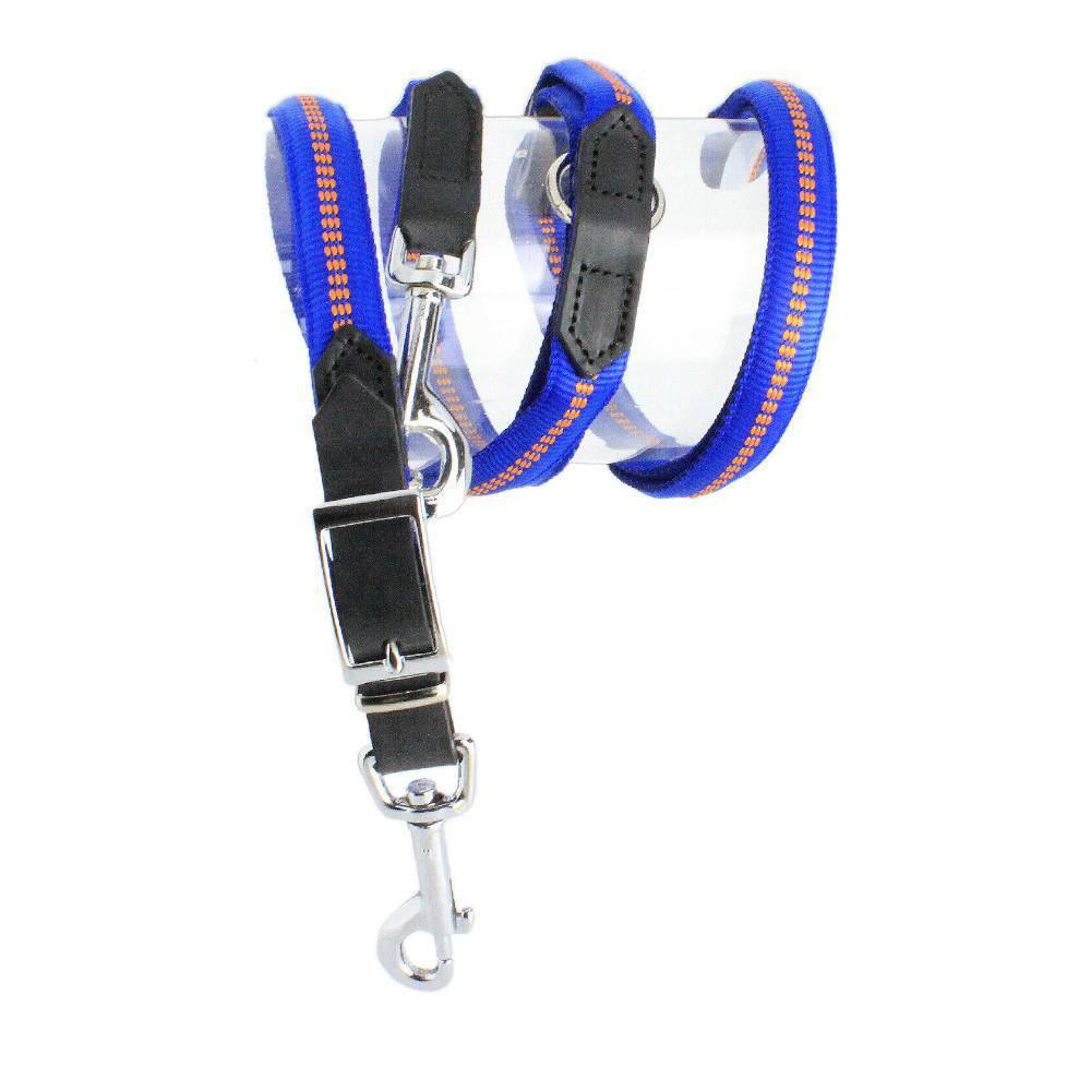 KOCH G-Adventure Hundeleine 2 Meter verstellbar mit Leder blau #farbe_blau