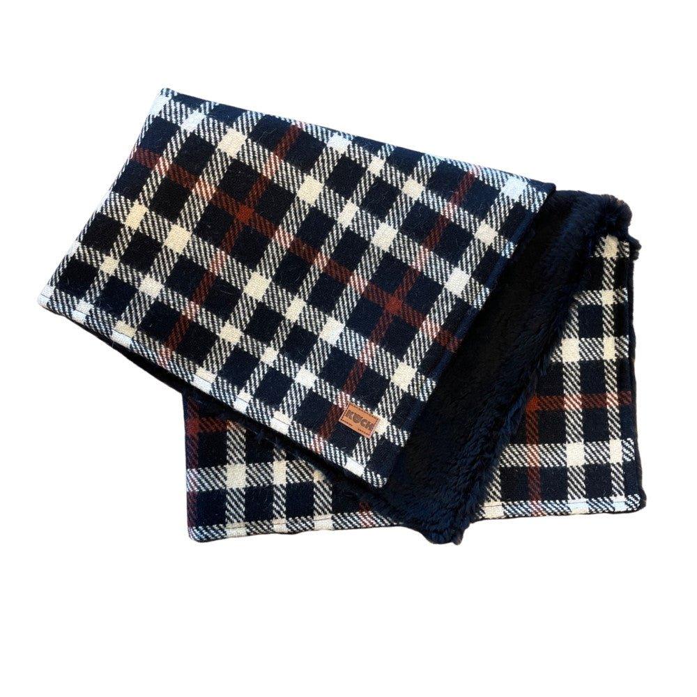 KOCH Hundedecke dunkelblau Karo | Plüsch schwarz #farbe_dunkelblau Karo | Plüsch schwarz