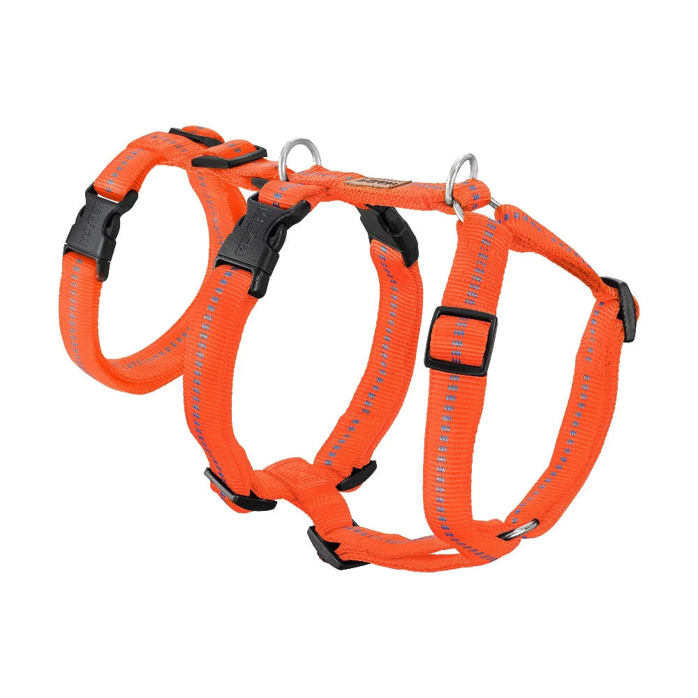 KOCH Premium Sicherheitsgeschirr gepolstert, Panikgeschirr leuchtorange mit Kennfäden #farbe_leuchtorange mit Kennfäden