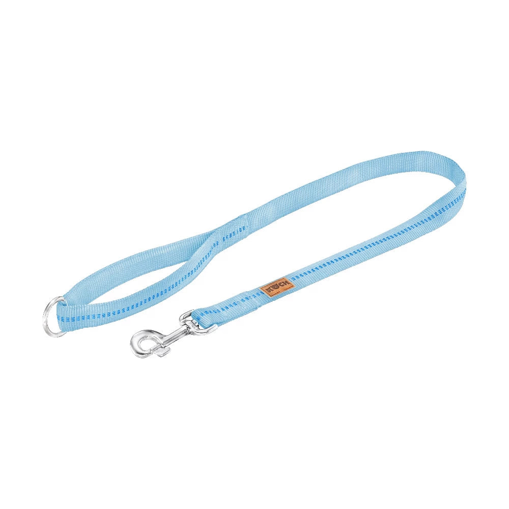 KOCH Premium Stadtleine gepolstert 1 Meter hellblau mit Kennfäden #farbe_hellblau mit Kennfäden