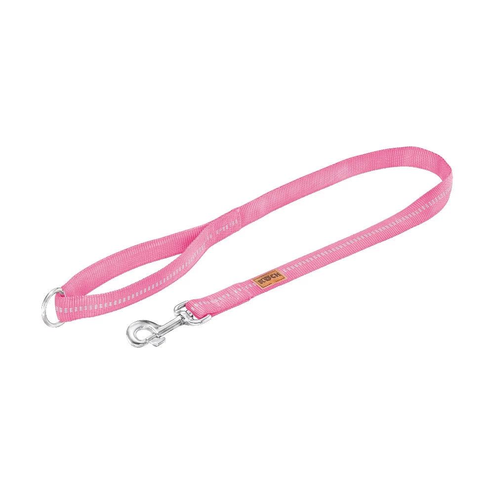 KOCH Premium Stadtleine gepolstert 1 Meter rosa mit Kennfäden #farbe_rosa mit Kennfäden