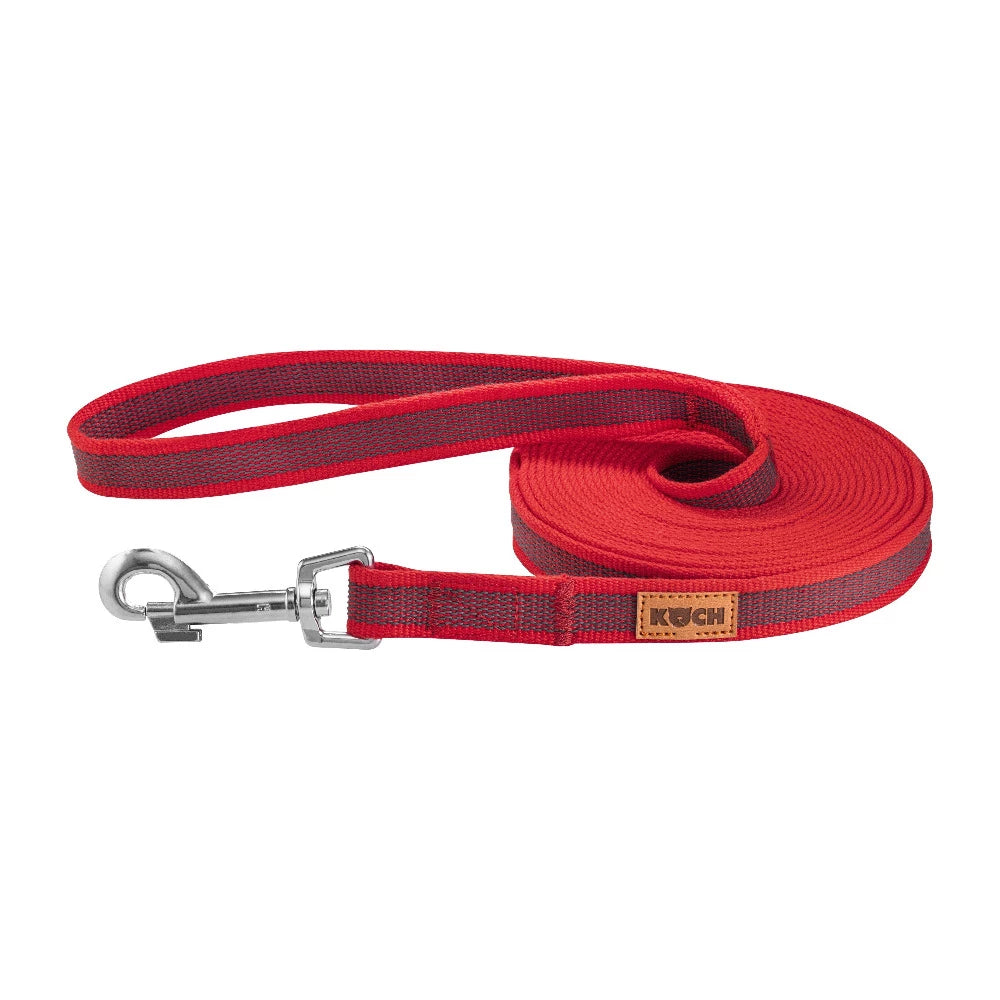 KOCH Schleppleine gummiert rot mit Handschlaufe #farbe_rot mit Handschlaufe