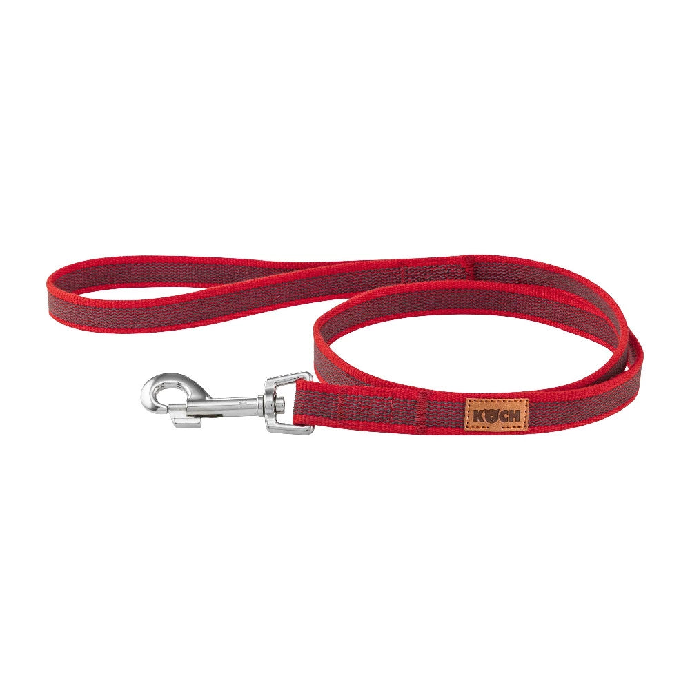 KOCH Trainingsleine gummiert rot mit Handschlaufe #farbe_rot mit Handschlaufe