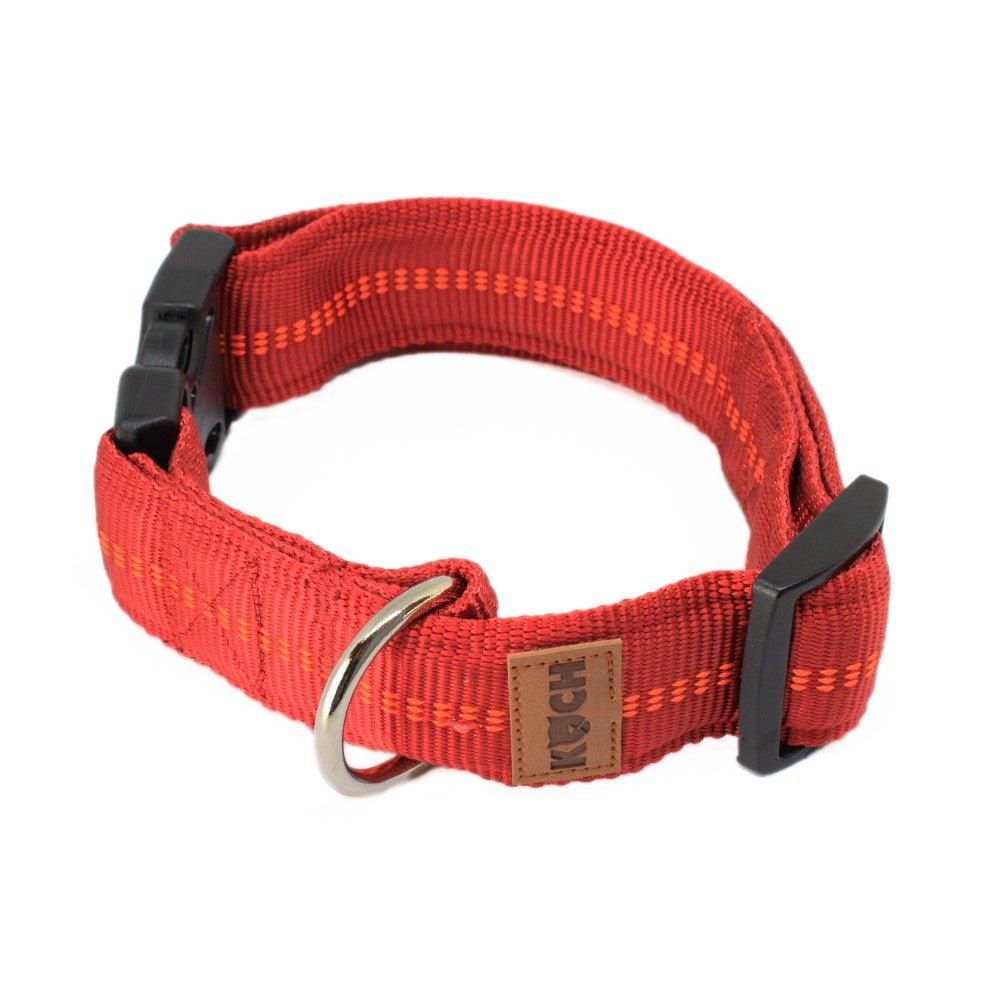 KOCH Premium Hundehalsband gepolstert extrabreit 40mm rot #farbe_rot