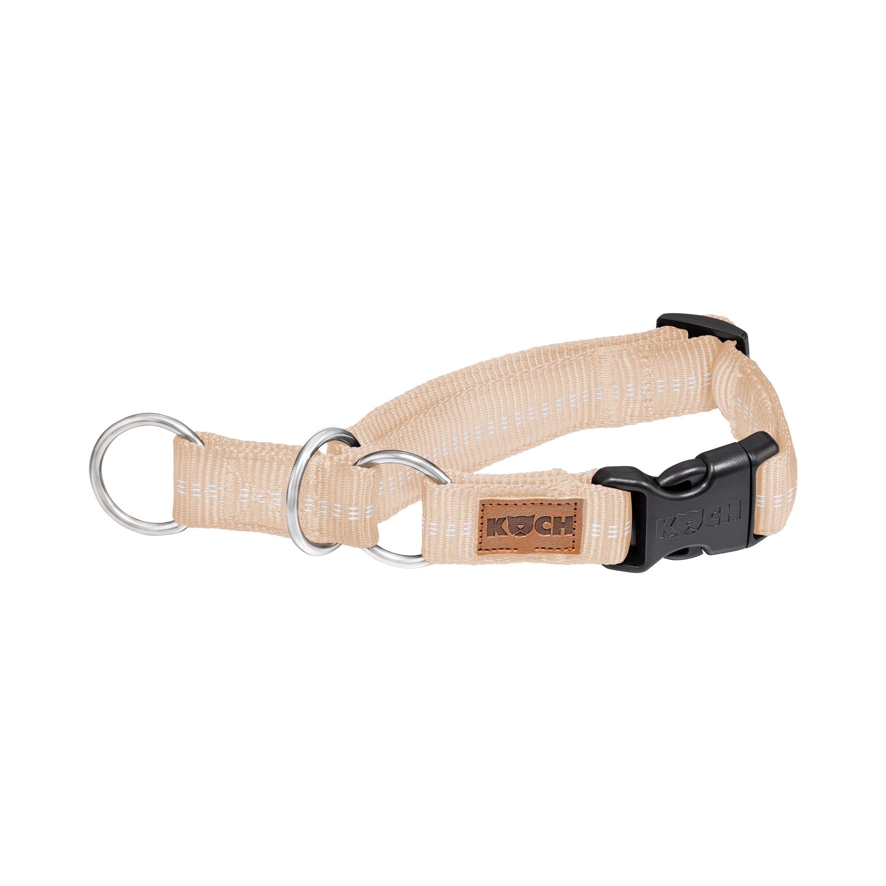 KOCH Premium Zugstopp-Halsband gepolstert beige mit Kennfäden #farbe_beige mit Kennfäden