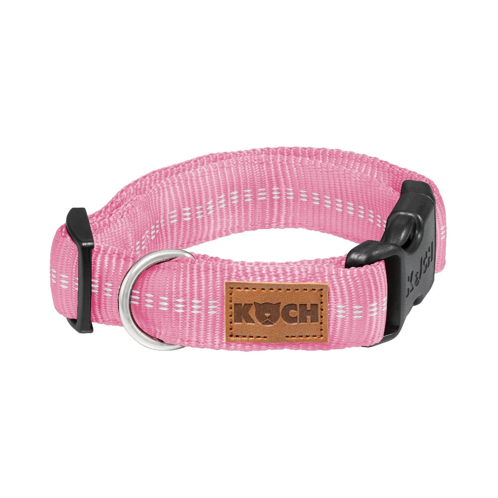 KOCH Premium Hundehalsband gepolstert rosa mit Kennfäden #farbe_rosa mit Kennfäden