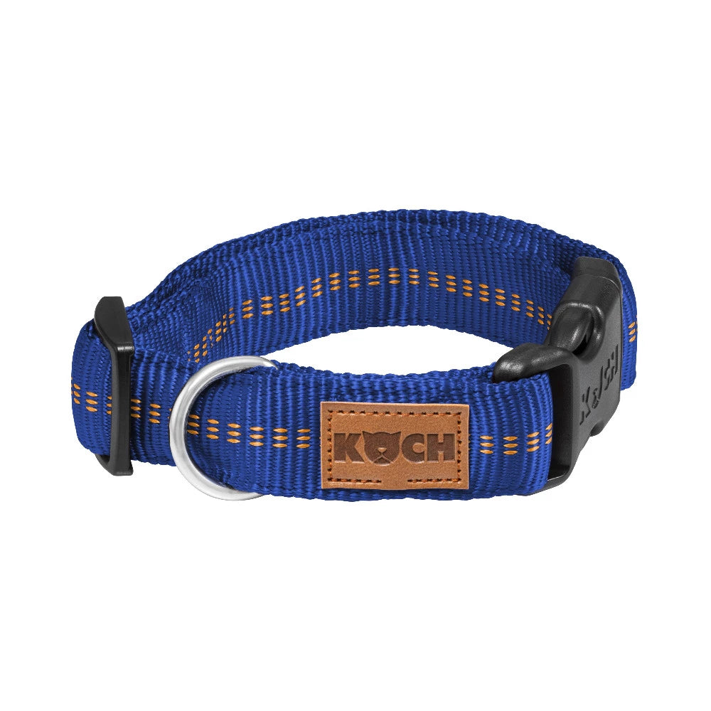 KOCH Premium Hundehalsband gepolstert blau mit Kennfäden #farbe_blau mit Kennfäden