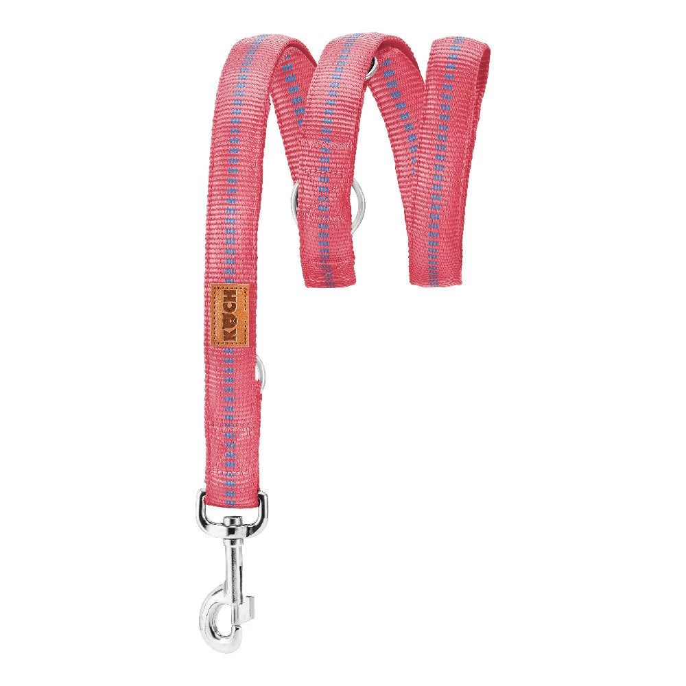 KOCH Premium Hundeleine gepolstert 2 & 3 Meter verstellbar | Kennfäden flamingo pink #farbe_flamingo pink