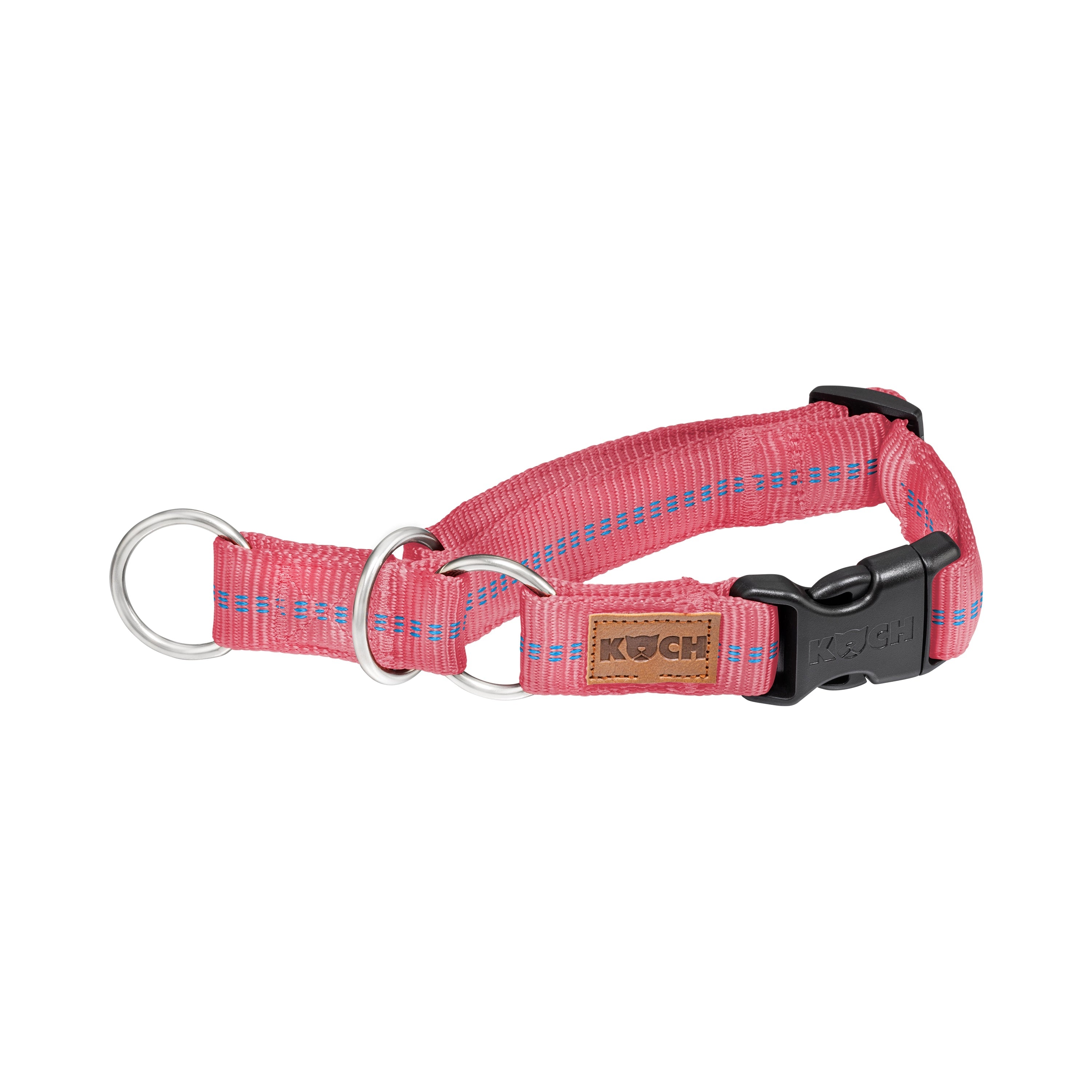 KOCH Premium Zugstopp-Halsband gepolstert flamingo pink mit Kennfäden #farbe_flamingo pink mit Kennfäden