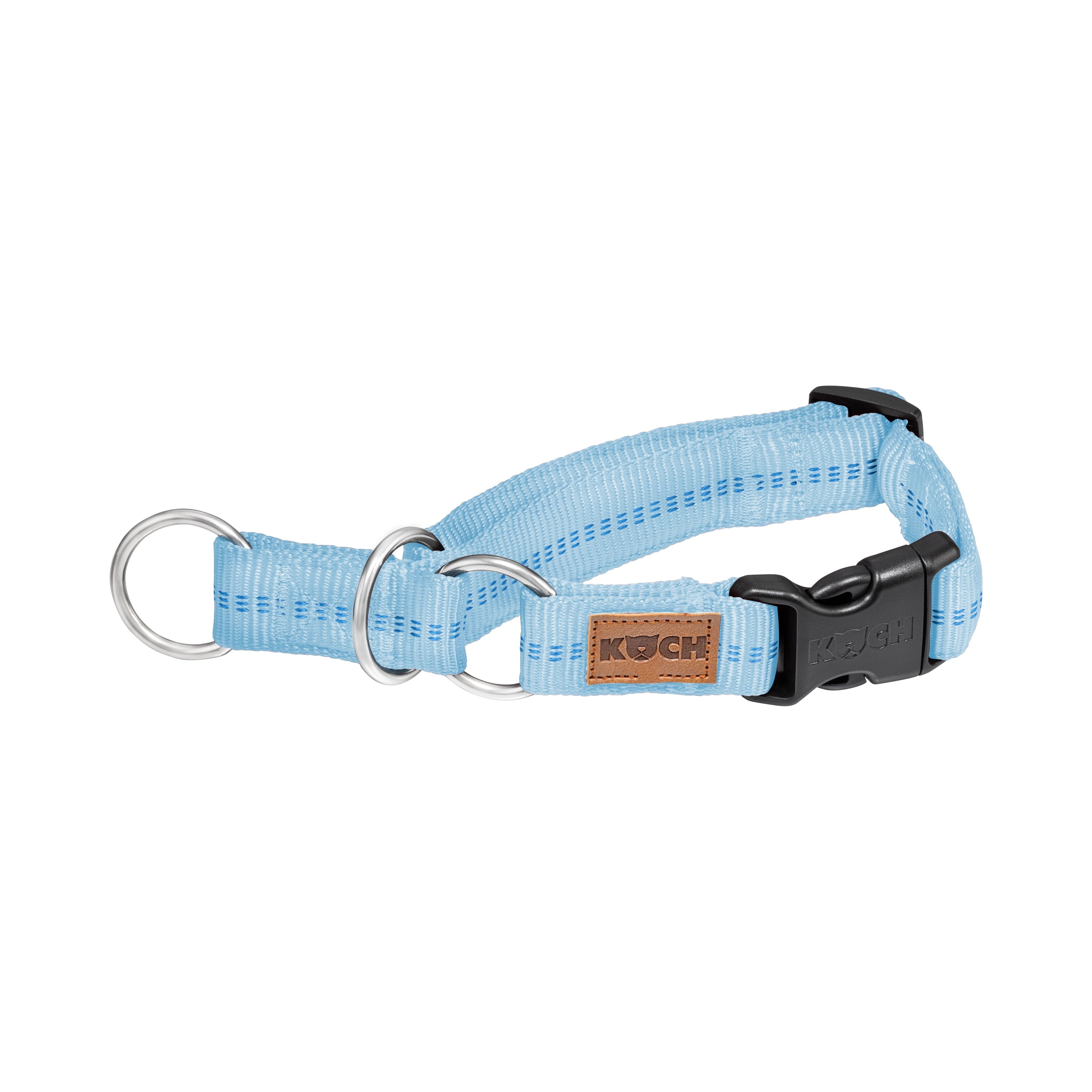 KOCH Premium Zugstopp-Halsband gepolstert hellblau mit Kennfäden #farbe_hellblau mit Kennfäden